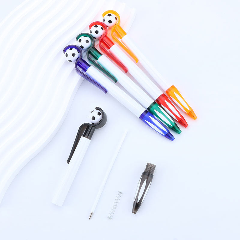 Creative Rotating Soccer Ball Pen – Promotional Stress Relief Ballpoint Pen with Spinning Soccer Design