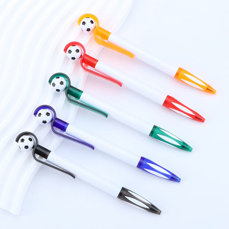 Creative Rotating Soccer Ball Pen – Promotional Stress Relief Ballpoint Pen with Spinning Soccer Design